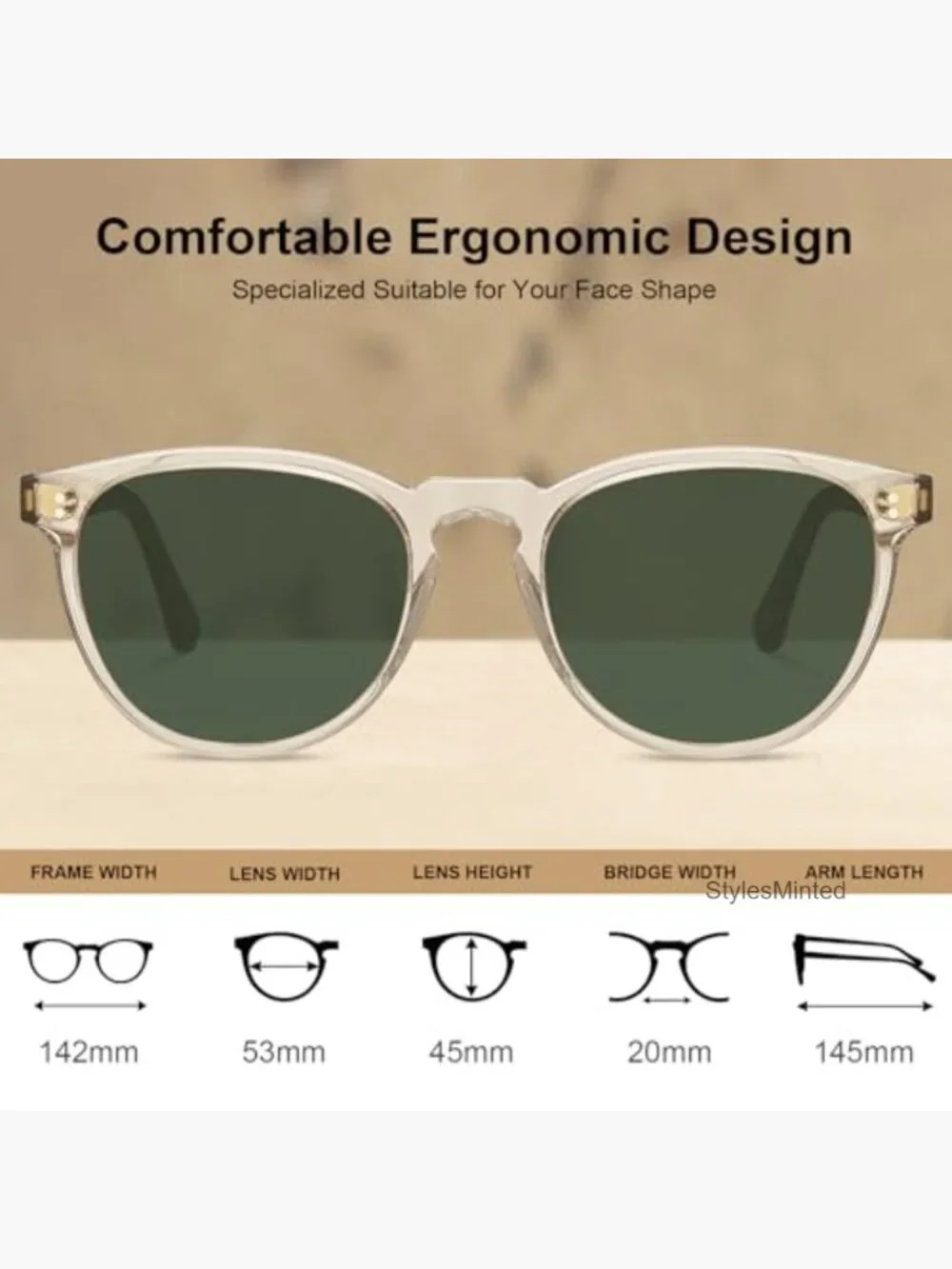 Polarized Acetate Sunglasses for Men Retro Square Sun Glasses Trendy